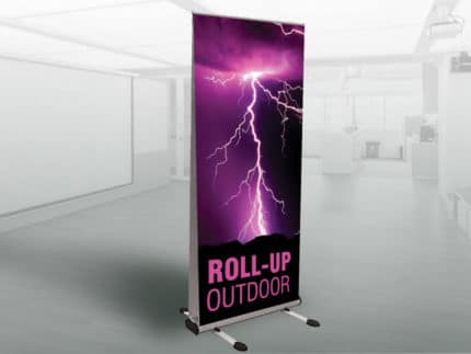 Roll-up Doppelseitig Outdoor Roller Banner drucken Grossformatdruck Werbedruck Expo Konzert Fußballspiel