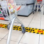 Warnung Bodenaufkleber Covid Corona Anti-Rutsch Aufkleber Großformatdruck