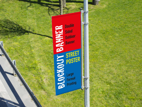 Blockout Banner Doppelseitig Spannbanner Bannerdruck bedruckte Planen Deutschland Österreich Schweiz Werbebanner Gerüstbanner Großformatdruck