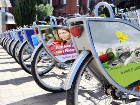 Hohlkammerplatte Polypropylen, PP-Druck, Werbung für Fahrräder, Fahrradwerbung, Akilux-Druck, Akylite-Druck