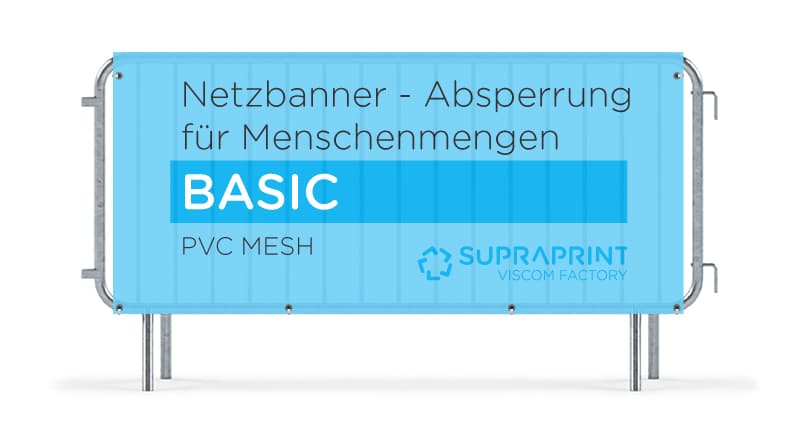 Banner Basic für Absperrgitter – Doppelseitig