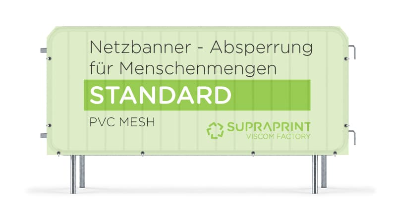 Doppelseitige Werbe Hussen für Absperrung