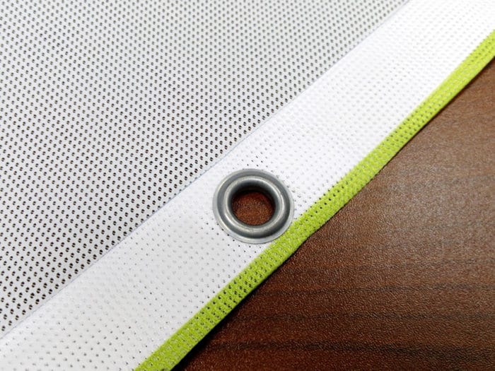 Stahlösen Banner Standard für Absperrgitter – Doppelseitig