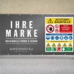 Bauzaunbanner Sicherheit drucken mit individuelle Motiv