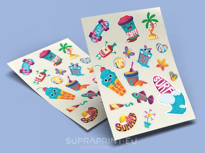 Drucken Sie individueller Stickerbogen in einer beliebigen Anzahl von Projekten.