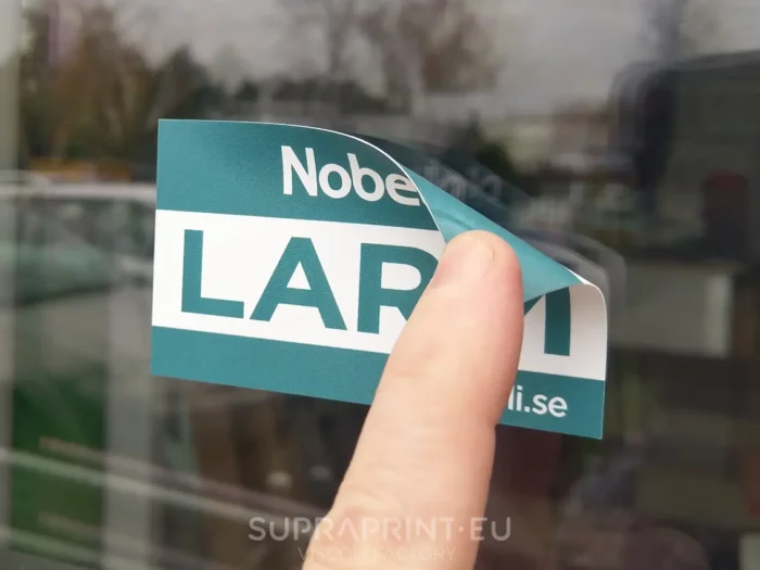 Doppelseitige Aufkleber mit Bildschirm