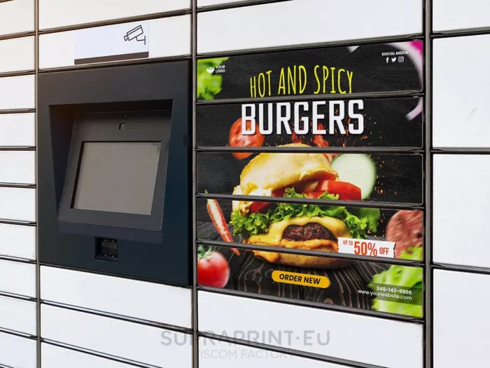 Outdoor-Aufkleber für Paketschließfach Paketterminal Postterminal Geldautomat Outdoor-Aufkleber drucken für Paketschließfach Paketterminal Postterminal Geldautomat