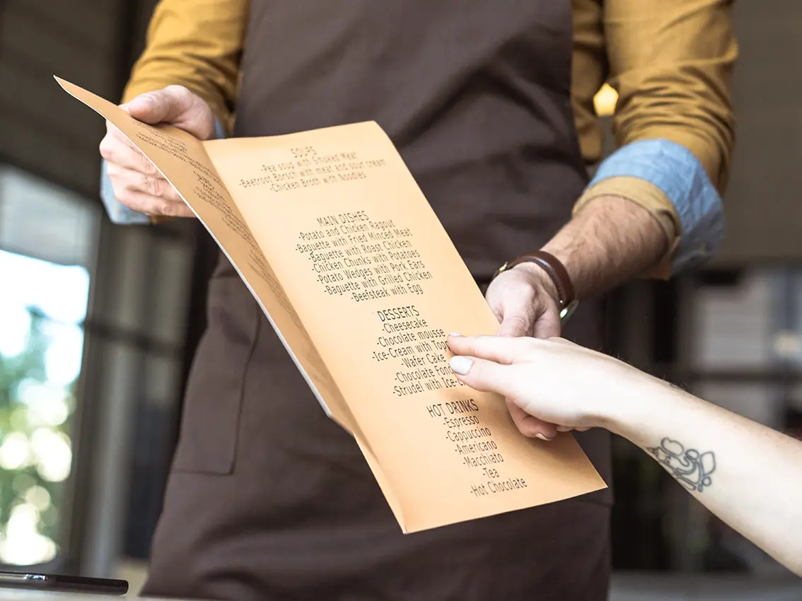 Menükarten drucken für Events und die Gastronomie