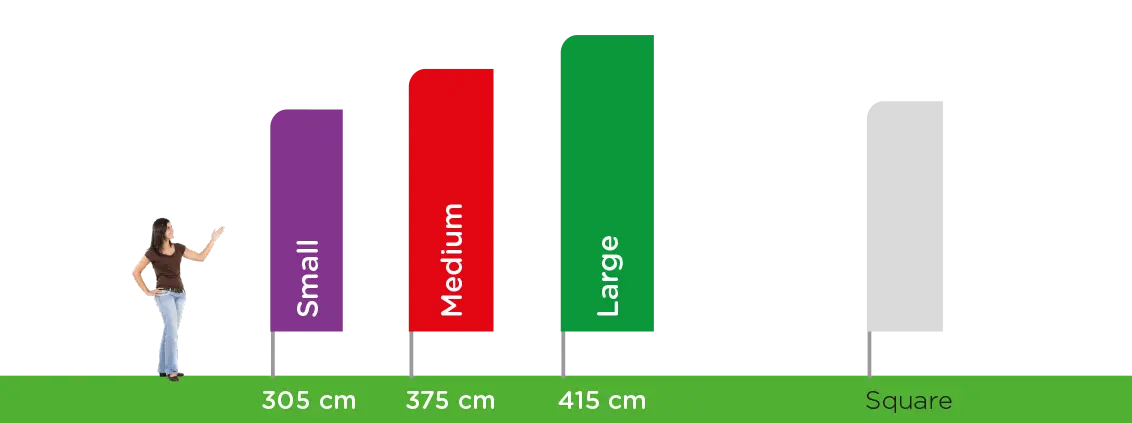 Beachflag Alu Square Premium drucken lassen in verschiedene 3 Größen