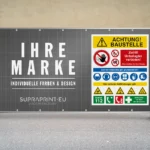 Bauzaunbanner Sicherheit drucken mit individuelle Motiv